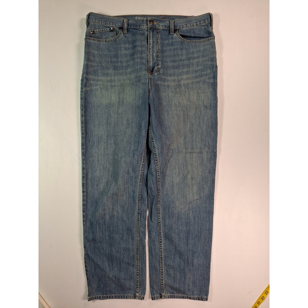 True Nation Mens Loose Fit Jeans 40x34 Medium Wash Blue Denim 100% Cotton